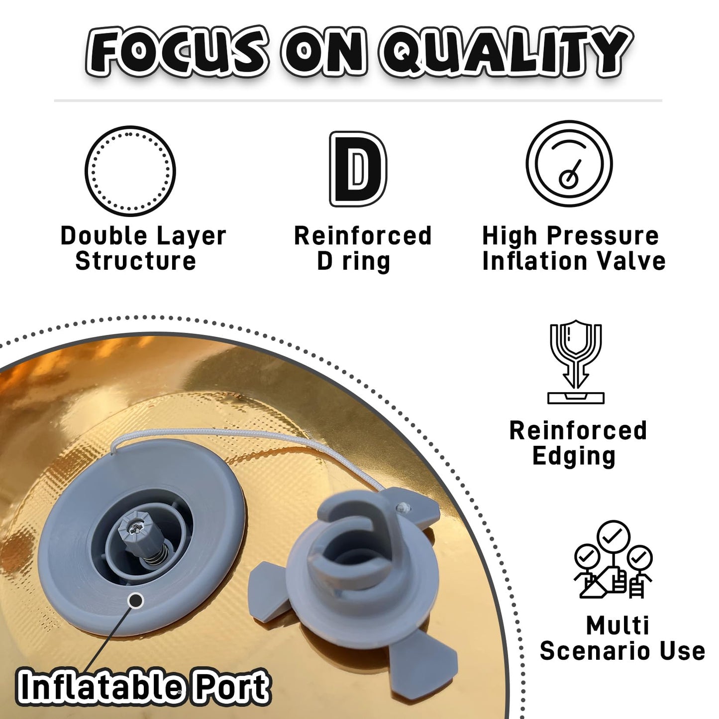 Ninghaovov 5Pcs Inflatable Mirror Ball, Gold Big Shiny Balls Inflatable-Includes 23.6in/31.4in/39.3in/47.2in/59in