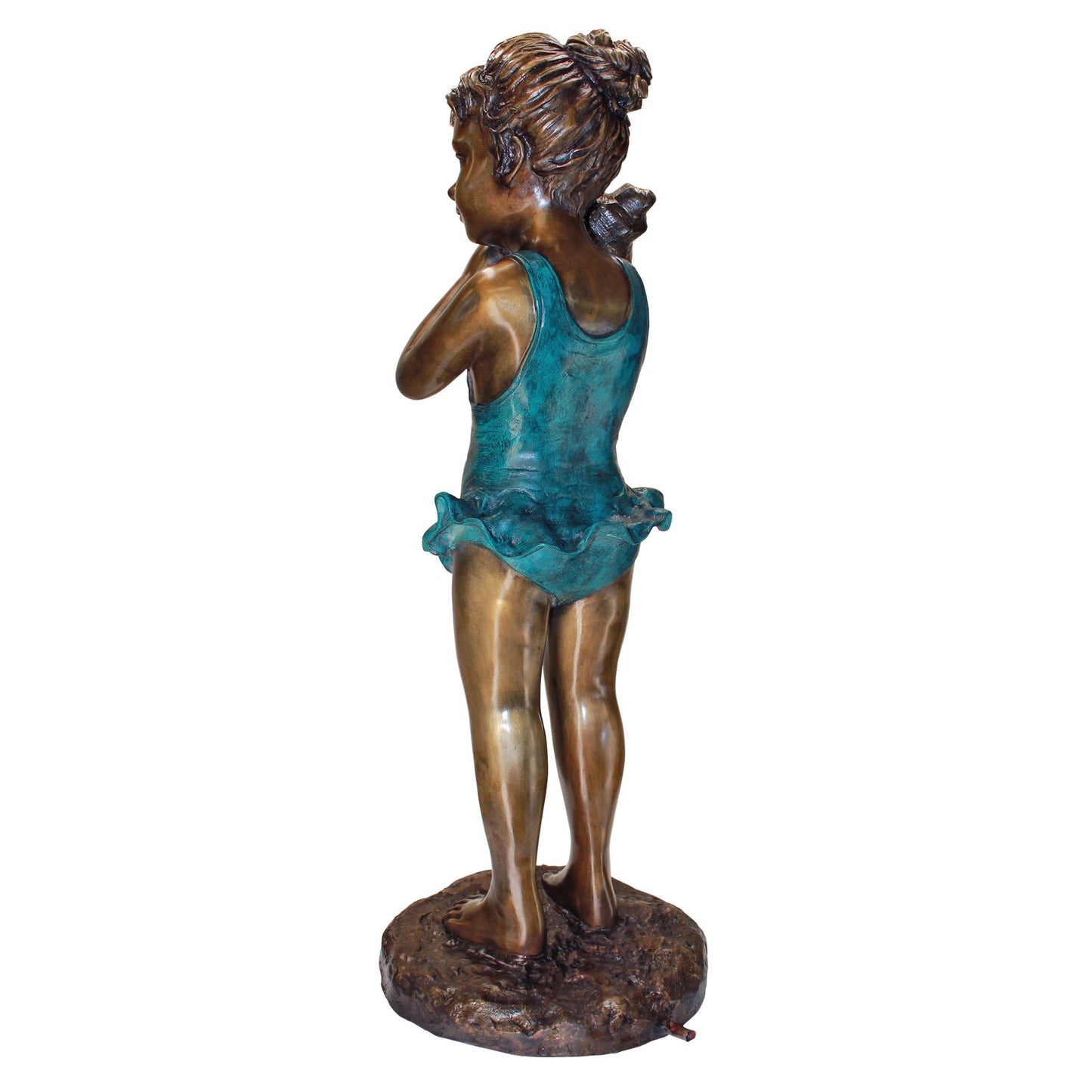 Design Toscano Shell Sounds Standing Girl Garden Statue, Cast Bronze