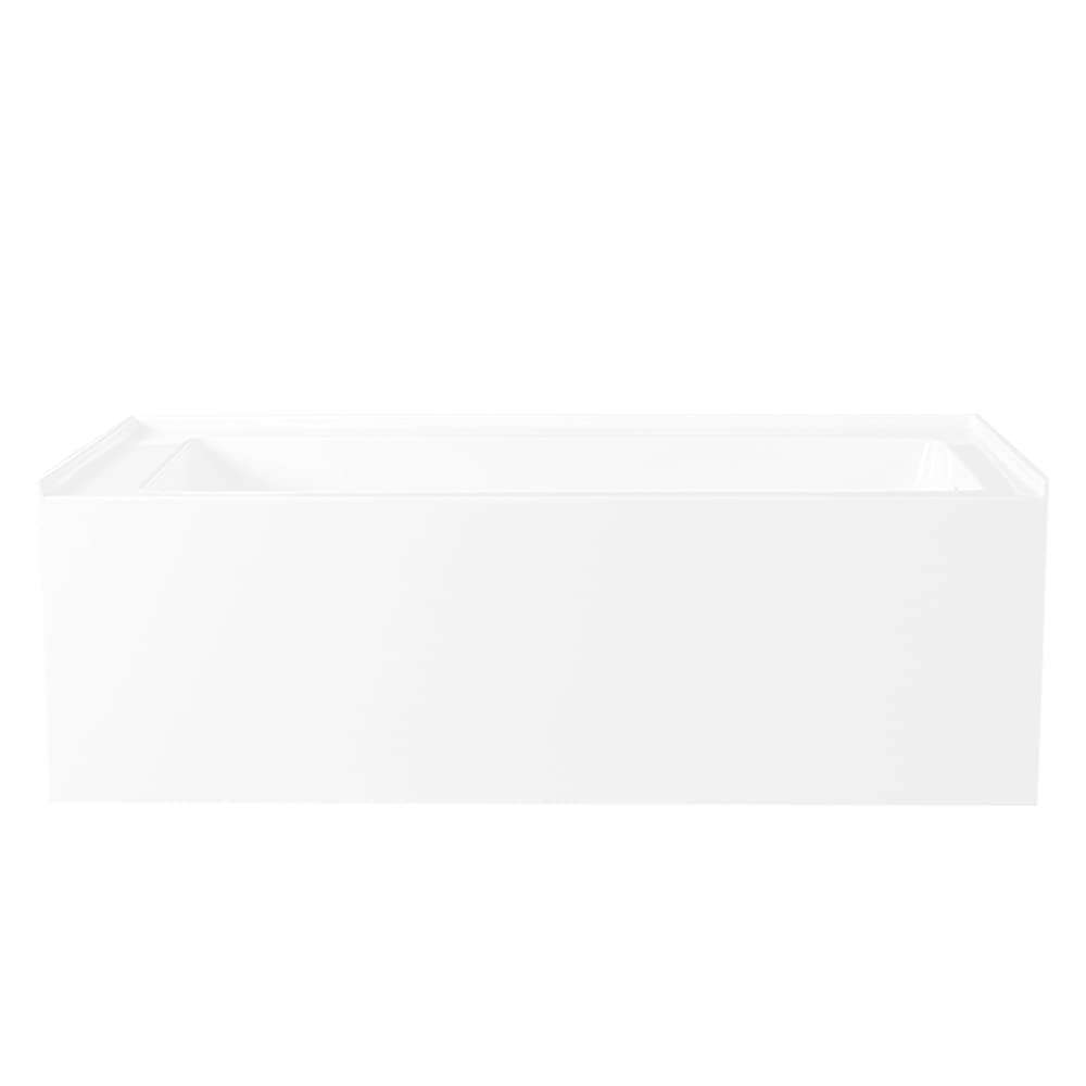 Aqua Eden VTAP663222R 66-Inch Acrylic 3-Wall Alcove Tub with Right Hand Drain, White
