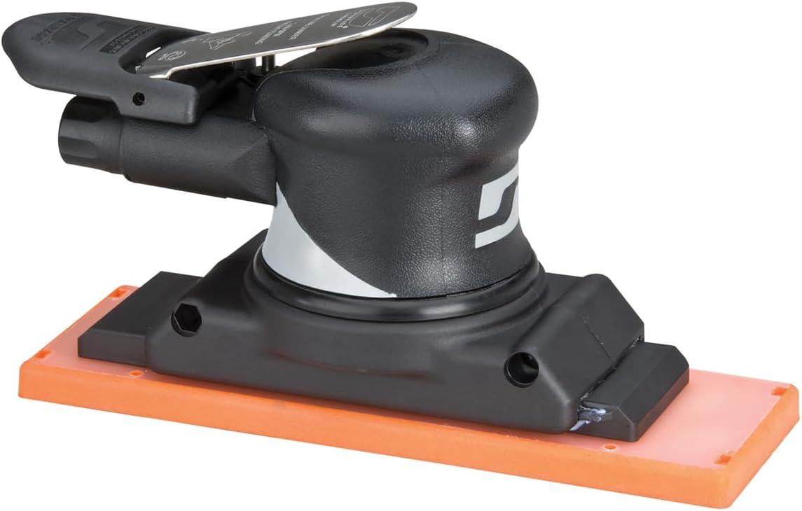 Dynabrade (57400) Dynaline Air-powered In-Line Finishing Sander, Non-Vacuum, 2-3/4-Inch Wide by 8-Inch Length Pad, 2,400 strokes per minute, Black in Color