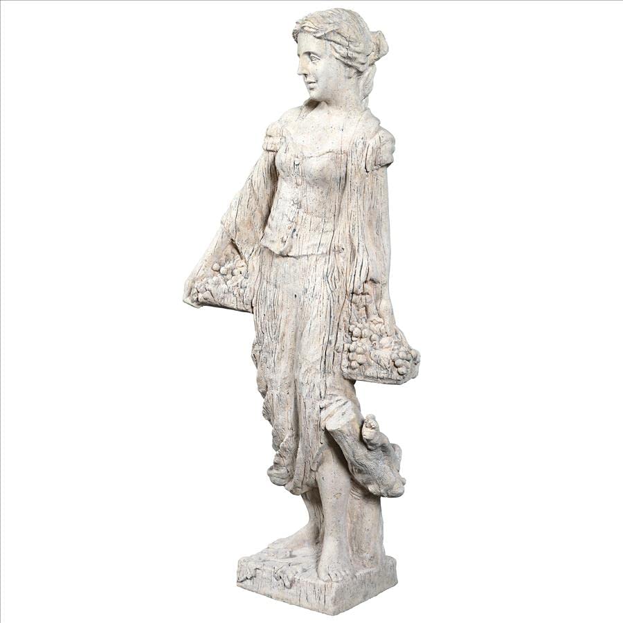 Design Toscano Flora, Patroness of Flowering Plants Outdoor Garden Statue, 45 inches Tall, Fiberglass Cast Stone Resin, Limestone Finish