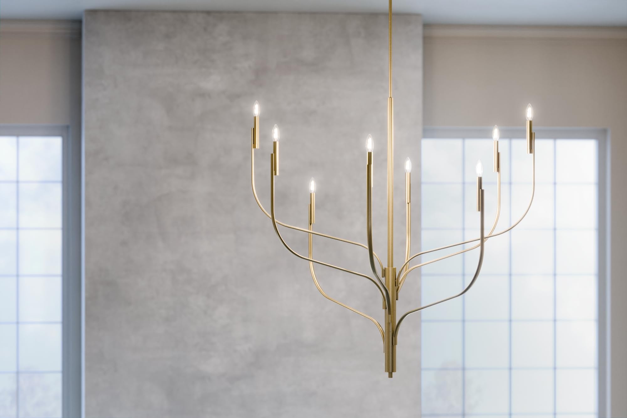 KICHLER Livadia 8-Light Chandelier, Soft Modern-Light in Champagne Bronze, for Foyer, Great Room, or Vaulted Dining or Bedroom (47.75