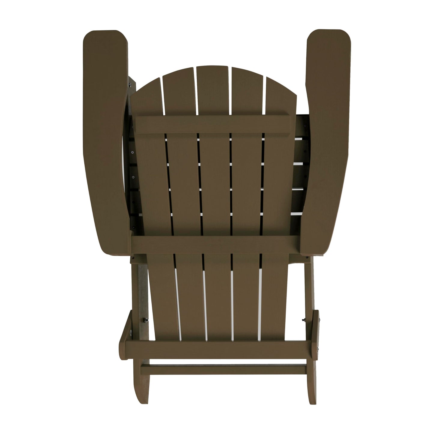 Flash Furniture Charlestown Folding Adirondack Chair - Mahogany - Poly Resin - Indoor/Outdoor - Weather Resistant - Set of 4