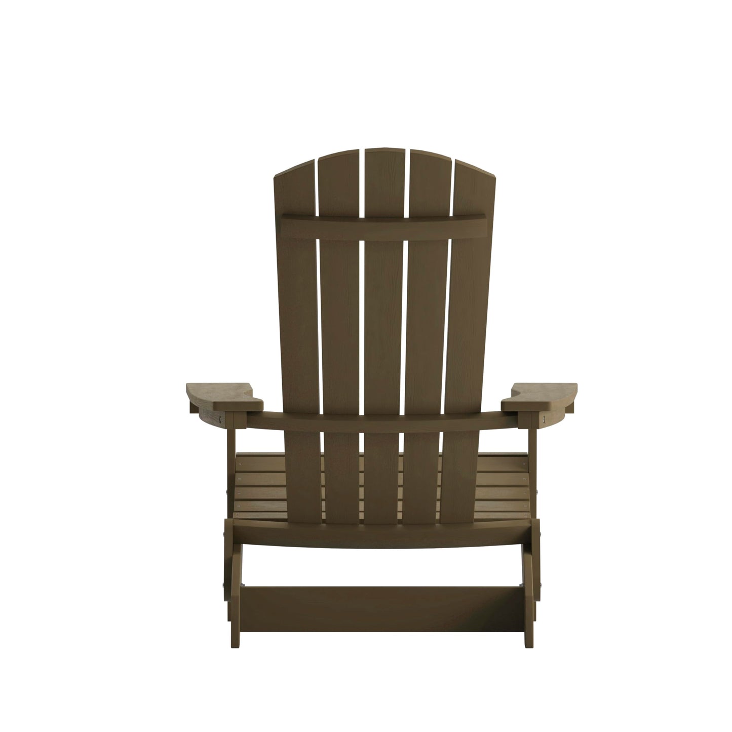 Flash Furniture Charlestown Folding Adirondack Chair - Mahogany - Poly Resin - Indoor/Outdoor - Weather Resistant - Set of 4