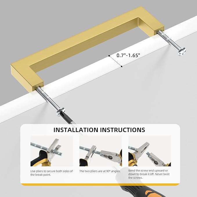 goldenwarm 100 Pack Gold Cabinet Pulls Brushed Brass Cabinet Hardware Brass Pulls for Cabinets Bathroom Dresser Drawer Pulls Furniture Cabinet Hardware 4-1/2"(115mm) Hole Centers