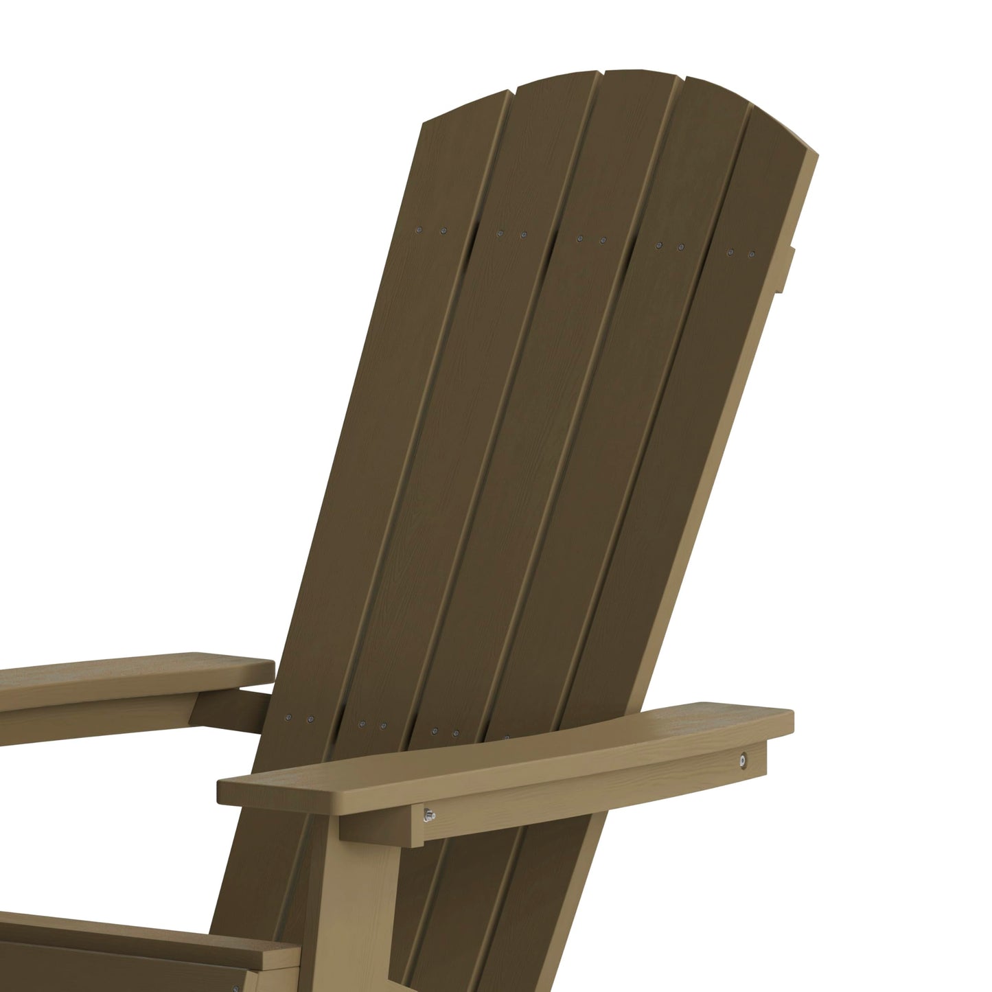 Flash Furniture Charlestown Folding Adirondack Chair - Mahogany - Poly Resin - Indoor/Outdoor - Weather Resistant - Set of 4