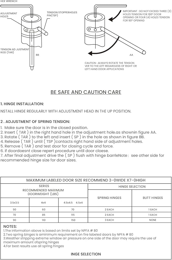 goldenwarm 3 Pack 4 Inch Polished Brass Self Closing Door Hinges with 5/8'' Radius Corners - Adjustable Tension Soft Close Hinges for Interior/Exterior Doors, Durable & Quiet Closure