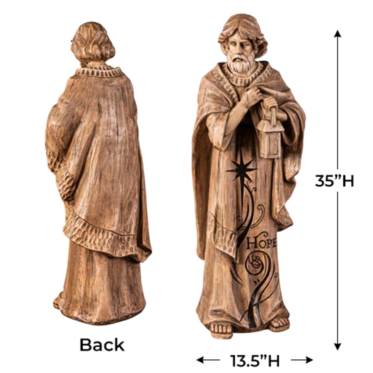 Holy Family Nativity Scene for Christmas Indoor and Outdoor Statue | 3 Feet Tall | Set with 3 Pieces Mary Joseph and Removable Baby Jesus | Religious Decorations Holiday Collection and Gifts