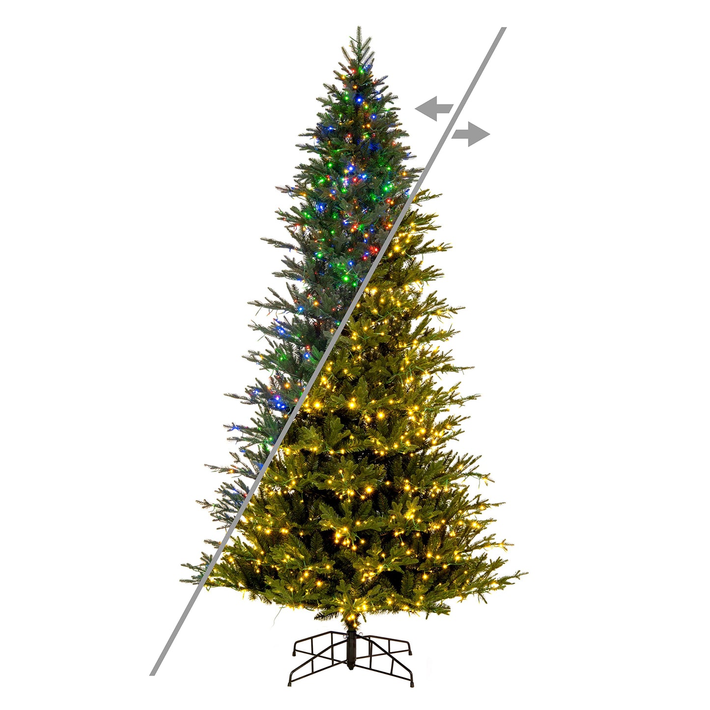 Vickerman 6.5' x 40" Kamas Fraser Fir Artificial Christmas Tree, 3mm LED Color Changing Lights - Lifelike Indoor Seasonal Home Decor - Maintenance Free Faux Fraser Fir Christmas Tree